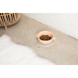 Waggo Habit Circle Silicone Dog & Cat Placemat, 2 count, Light Grey, Large