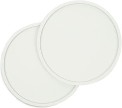 Waggo Habit Circle Silicone Dog & Cat Placemat, 2 count, Light Grey, Small