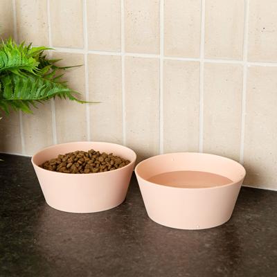 Show full view: Waggo Habit Non-Skid Silicone Cat & Dog Bowl, Medium, Rose, 4-cup slide 2 of 5
