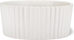 Waggo Ripple Matte Ceramic Dog Bowl, White, Small