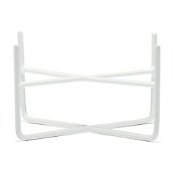 Waggo Simple Solid Iron Dog & Cat Bowl Stand, Matte White, Small