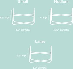 Waggo Simple Solid Iron Dog & Cat Bowl Stand, Matte White, Small slide 2 of 6