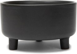 Waggo Uplift Elevated Ceramic Cat & Dog Bowl, Black, Large, 8-cup