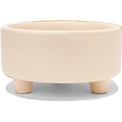 Waggo Uplift Elevated Ceramic Cat & Dog Bowl, Buttercream, Small: 2-cup