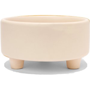 Waggo Uplift Elevated Ceramic Cat & Dog Bowl, Buttercream, Small: 2-cup