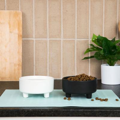 Show full view: Waggo Uplift Elevated Ceramic Cat & Dog Bowl, White, Large, 8-cup slide 6 of 10