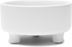 Waggo Uplift Elevated Ceramic Cat & Dog Bowl, White, Medium, 4-cup