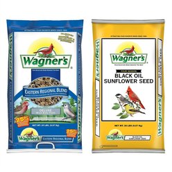 Wagner's Eastern Regional Blend Deluxe, 20-lb bag + Four Season 100% Black Oil Sunflower Seed Wild Bird Food, 20-lb bag