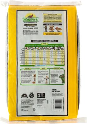 Show full view: Wagner's Four Season 100% Black Oil Sunflower Seed Wild Bird Food, 20-lb bag slide 2 of 8