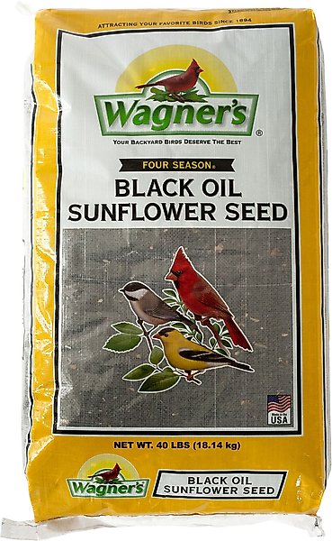 Show full view: Wagner's Four Season 100% Black Oil Sunflower Seed Wild Bird Food, 40-lb bag slide 1 of 6