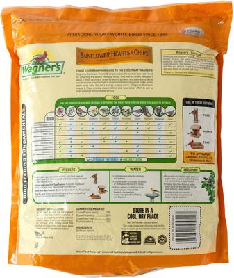 Show full view: Wagner's Safflower Seed, 5-lb bag + Sunflower Hearts & Chips Wild Bird Food, 6-lb bag slide 6 of 9