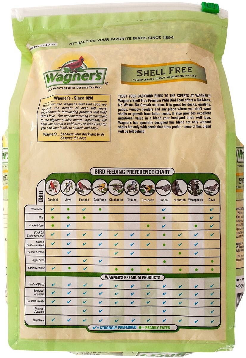 WAGNER'S Shell Free Premium Wild Bird Food, 5-lb bag - Chewy.com