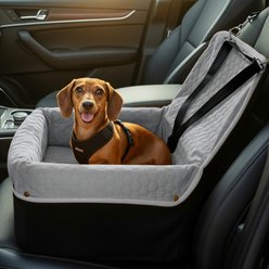 Wagora Automobile Dog Booster Car Seat with Removable Waterproof Cover, Gray