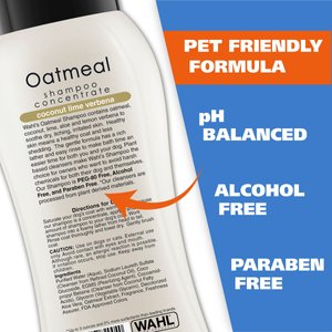 Wahl Oatmeal Formula Dog Shampoo, Coconut Lime Verbena Scent, 24-fl oz bottle