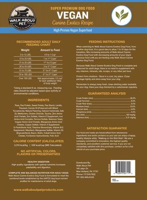 Show full view: Walk About Canine Exotics Vegan Recipe Grain-Free Dry Dog Food, 25-lb bag slide 3 of 4
