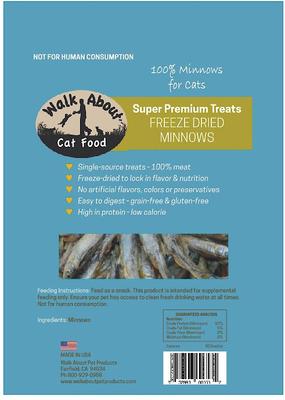 Show full view: Walk About Grain-Free Freeze-Dried Minnows Cat Treats, 1-oz bag slide 3 of 5