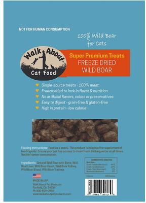 Show full view: Walk About Grain-Free Freeze-Dried Wild Boar Cat Treats, 2-oz bag slide 3 of 6
