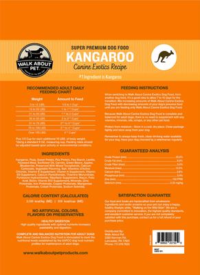 Show full view: Walk About Kangaroo Canine Exotics Recipe Super Premium Dry Dog Food, 10-lb bag slide 3 of 5