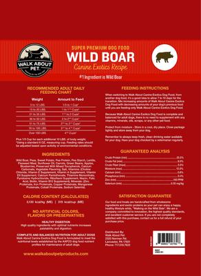 Show full view: Walk About Wild Boar Canine Exotics Recipe Super Premium Dry Dog Food, 10-lb bag slide 3 of 4