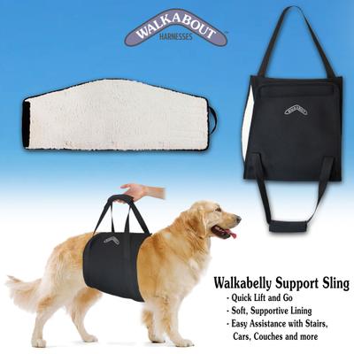 Show full view: WALKABOUT Walkabelly Support Sling Dog Harness, Black, Large slide 3 of 7