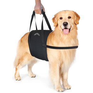 WALKABOUT Walkabelly Support Sling Dog Harnesss, Black, Medium/Large