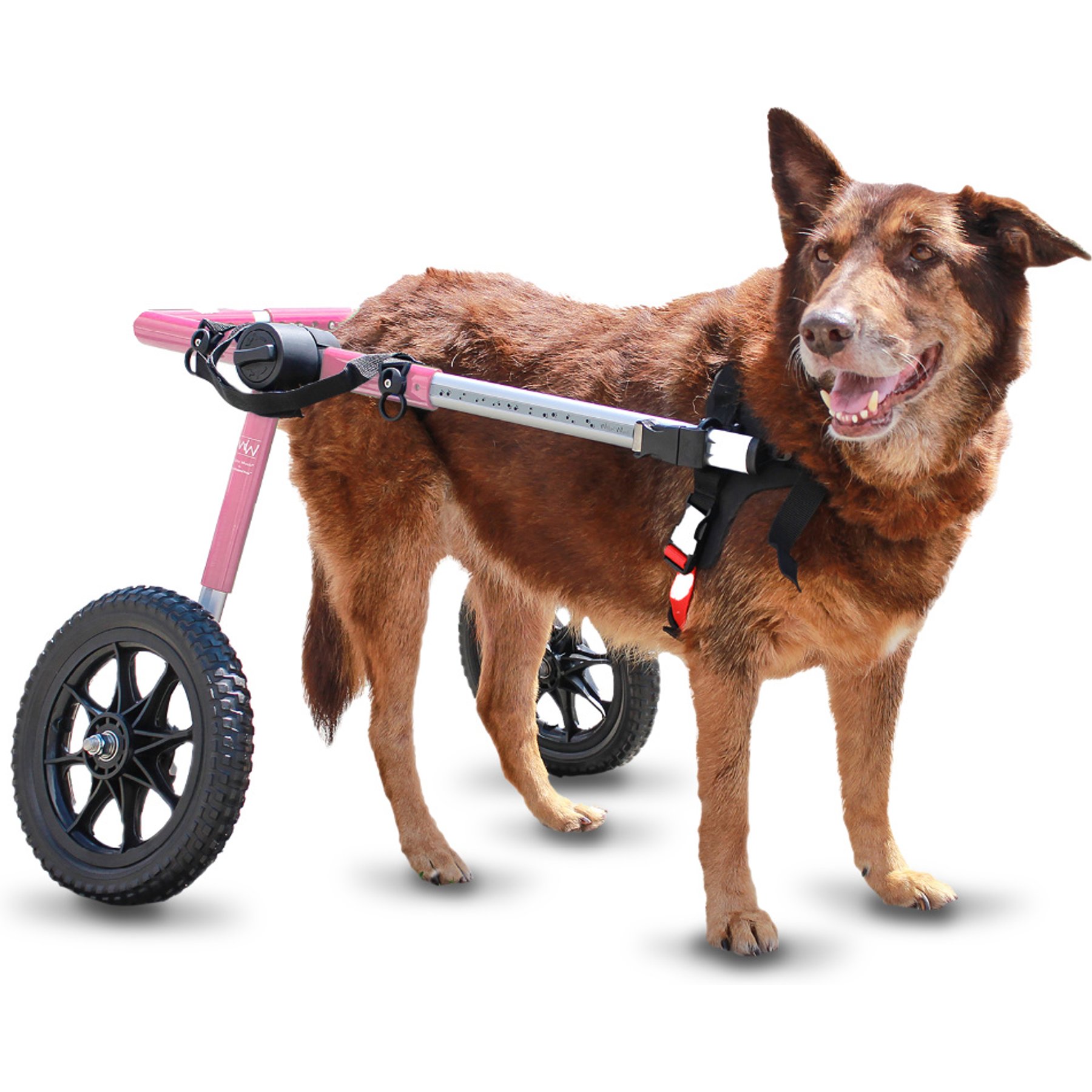 Walkin' Pets Large Dog Wheelchair, Pink, 70-150 lbs, 23-25" leg