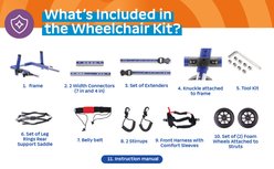 Walkin' Pets Medium Dog Wheelchair, Blue, 51-69 lbs, 17-20" leg slide 2 of 9