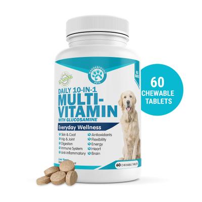 Show full view: Wanderfound Pets 10-In-1 Multi-vitamin + Glucosamine Liver Flavor Dog Supplement, 60 count slide 1 of 11