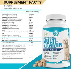 Wanderfound Pets 10-In-1 Multi-vitamin + Glucosamine Liver Flavor Dog Supplement, 60 count slide 2 of 8