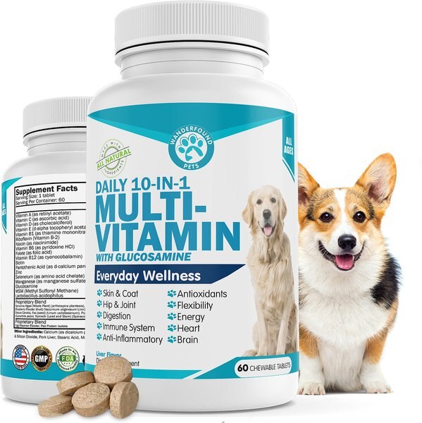 Wanderfound Pets 10-In-1 Multi-vitamin + Glucosamine Liver Flavor Dog Supplement