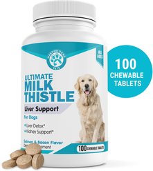Wanderfound Pets Milk Thistle Liver Support Salmon & Bacon Flavor Dog Supplement, 100 count