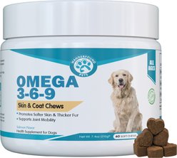 Wanderfound Pets Omega 3-6-9 Skin & Coat Health Smoked Salmon Flavor Dog Supplement Soft Chews, 60 count slide 1 of 7
