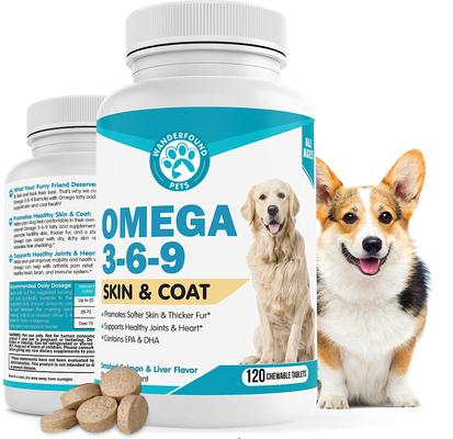 Show full view: Wanderfound Pets Omega 3-6-9 Skin & Coat Health Smoked Salmon & Liver Flavor Dog Supplement, 120 count slide 9 of 11