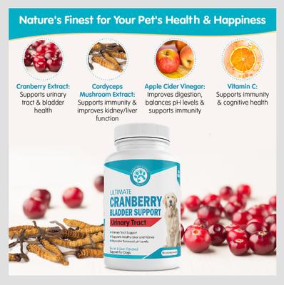Show full view: Wanderfound Pets Ultimate Cranberry Bladder & Urinary Tract Support Dog Supplement, 90 count slide 3 of 10