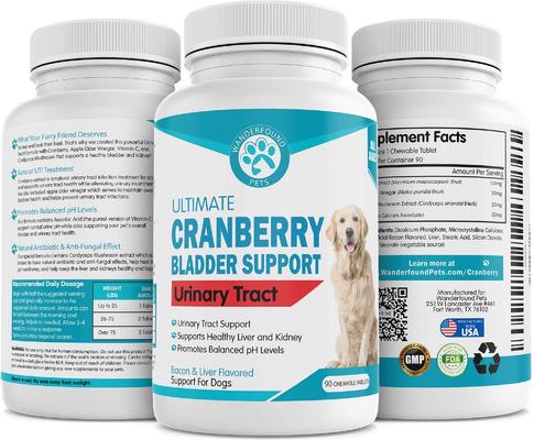Show full view: Wanderfound Pets Ultimate Cranberry Bladder & Urinary Tract Support Dog Supplement, 90 count slide 5 of 10