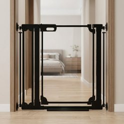 WAOWAO 40-in Tall Auto-Close Dual-Lock Clear Acrylic Baby & Pet Gate, Black, 29 to 37-in