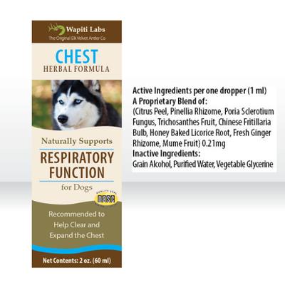 Show full view: Wapiti Labs Chest Formula for Respiratory Function Dog Supplement, 2-fl oz bottle slide 5 of 10