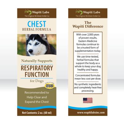 Show full view: Wapiti Labs Chest Formula for Respiratory Function Dog Supplement, 2-fl oz bottle slide 6 of 10