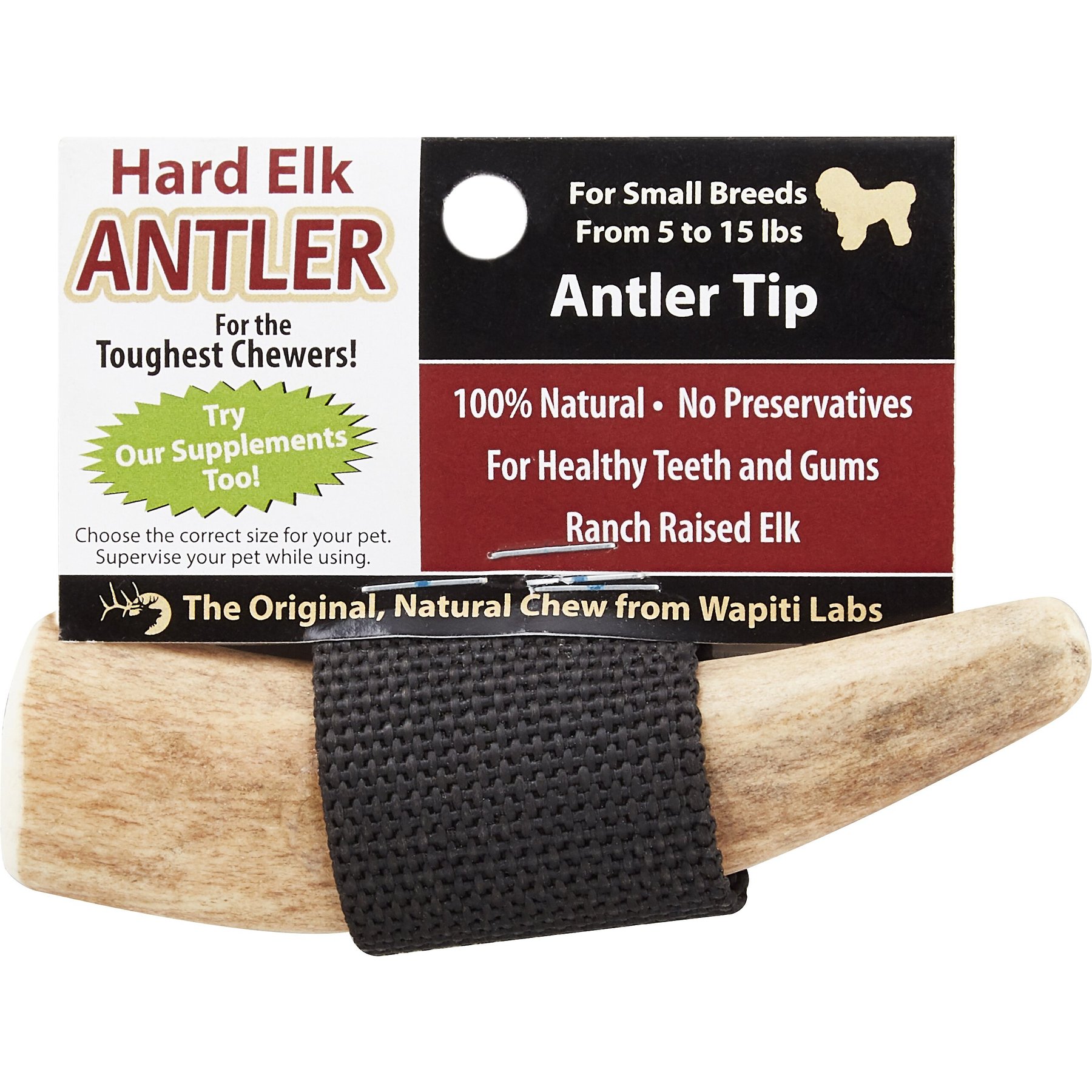 Wapiti Labs Elk Antler Tips Dog Chews, for XS to small breeds