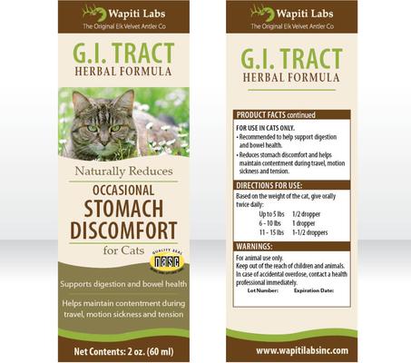Show full view: Wapiti Labs G.I. Tract Homeopathic Medicine for Digestive Issues for Cats, 2-fl oz bottle slide 4 of 11