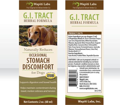 Show full view: Wapiti Labs G.I. Tract Liquid Digestive Supplement for Dogs, 2-fl oz bottle slide 3 of 11