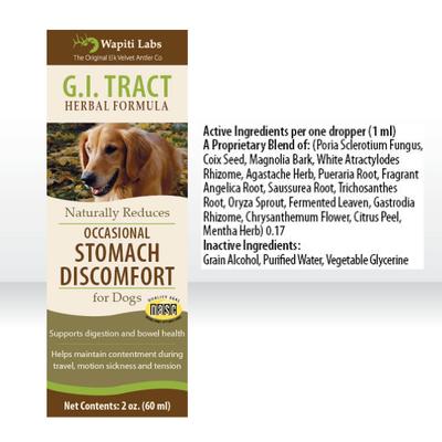 Show full view: Wapiti Labs G.I. Tract Liquid Digestive Supplement for Dogs, 2-fl oz bottle slide 5 of 11