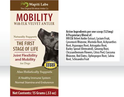 Show full view: Wapiti Labs Mobility Formula Dog Powder Supplement, 0.53-oz bottle slide 5 of 11