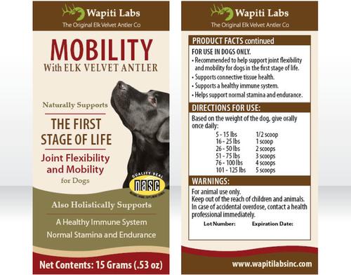 Show full view: Wapiti Labs Mobility Formula Dog Powder Supplement, 0.53-oz bottle slide 7 of 11