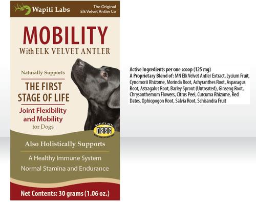 Show full view: Wapiti Labs Mobility Formula Dog Powder Supplement, 1.06-oz bottle slide 5 of 11