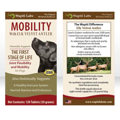 Show full view: Wapiti Labs Mobility Formula Dog Tablets Supplement, 120 tablet slide 7 of 11