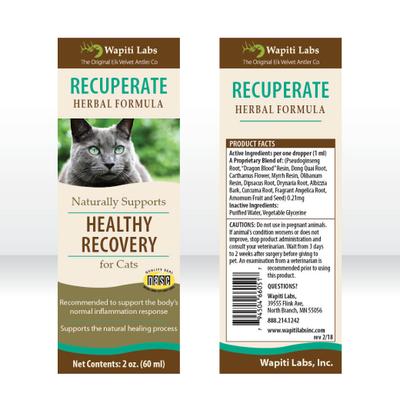 Show full view: Wapiti Labs Recuperate Formula for Healthy Recovery Cat Supplement, 2-fl oz bottle slide 3 of 10