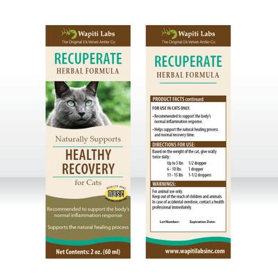 Show full view: Wapiti Labs Recuperate Formula for Healthy Recovery Cat Supplement, 2-fl oz bottle slide 7 of 10