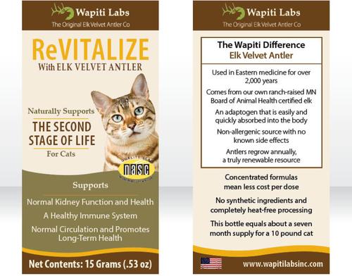 Show full view: Wapiti Labs ReVitalize Powder Supplement for Senior Cats, 0.53-oz bottle slide 6 of 11
