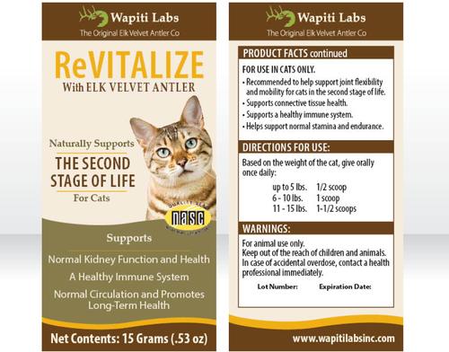 Show full view: Wapiti Labs ReVitalize Powder Supplement for Senior Cats, 0.53-oz bottle slide 7 of 11